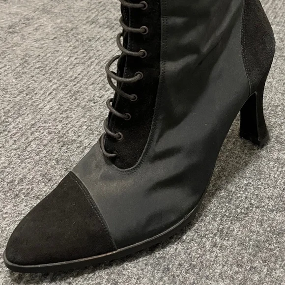 Vtg CHARLES DAVID By Nathalie M Lace Up Victorian Boots Sz 8 - Picture 6 of 13